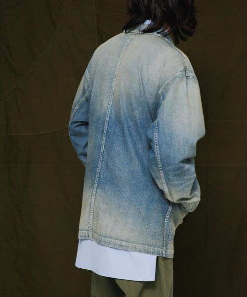 URBAN RESEARCH（アーバンリサーチ）の「HERILL　Nepdenim coveralljacket（カバーオール・メンズ・VT Worn/White・2/3）」の14枚目の写真