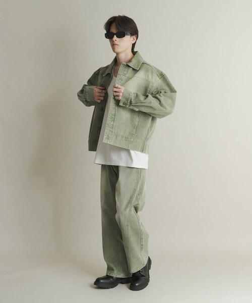 SENSE OF PLACE by URBAN RESEARCH（センスオブプレイスバイアーバンリサーチ）の「ツイストデニムワイドパンツ（デニムパンツ・メンズ・GREEN/L.INDIGO・M/L）」の10枚目の写真