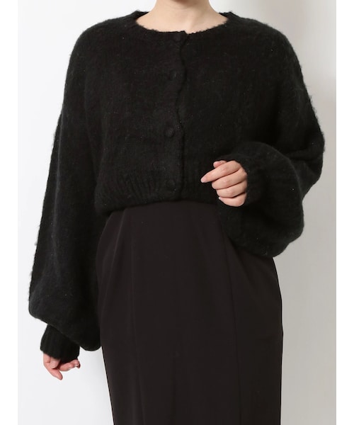 EATME（イートミー）の「ルーズショート丈カーディガン（カーディガン/ボレロ・レディース・アイボリー/グレー/ブラック・F）」の7枚目の写真