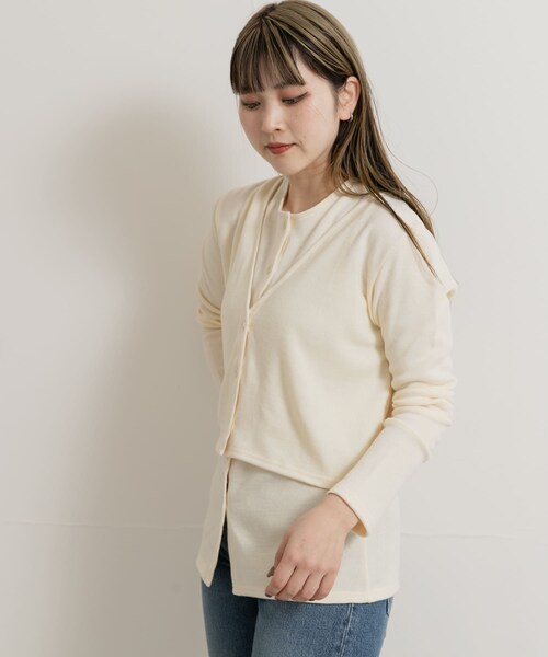 THE GOODLAND MARKET（ザグッドランドマーケット）の「&her　Vest Cardigan Set（カーディガン/ボレロ・レディース・GRYxOFF/CHARCOAL/OFF・FREE）」の15枚目の写真