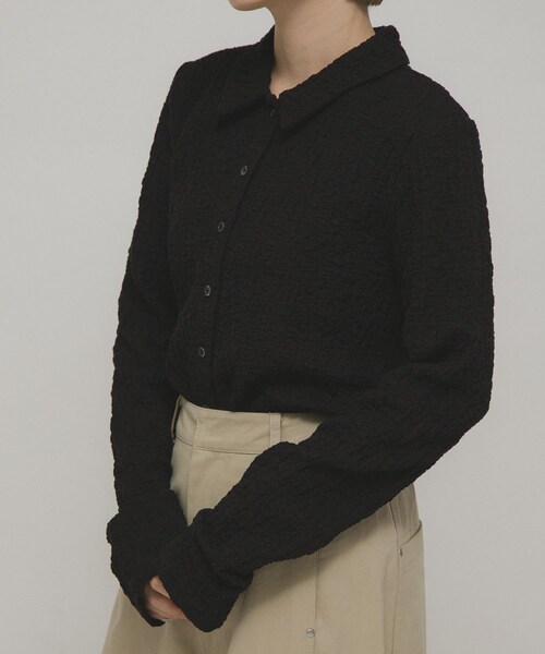 KBF（ケイビーエフ）の「ポコポコジャガードシャツ（シャツ/ブラウス・レディース・IVORY/PINK/BLACK・One）」の11枚目の写真