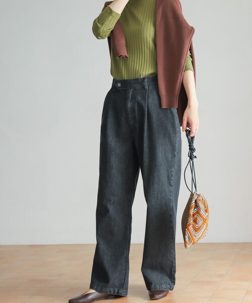 URBAN RESEARCH DOORS（アーバンリサーチドアーズ）の「『セットアップ対応』 フロントタックストレートデニム（デニムパンツ・レディース・BLACK/INDIGO・S/M）」の13枚目の写真