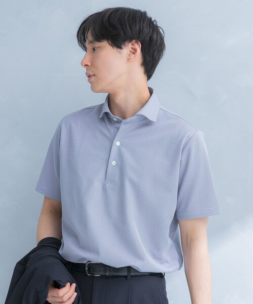 URBAN RESEARCH DOORS（アーバンリサーチドアーズ）の「LIFE STYLE TAILOR　トリコットセミワイド半袖プルオーバー刺し子（シャツ/ブラウス・メンズ・GRAY NAVY/BLUE・M/L/XL）」の8枚目の写真