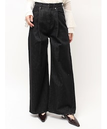 LAGUNAMOON | タックデニムワイドパンツ(デニムパンツ)