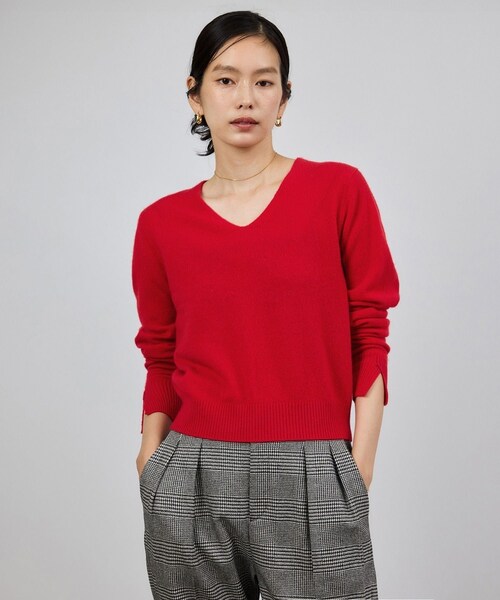 ROPE'（ロペ）の「カシミヤVネックニットプルオーバー（ニット/セーター・レディース・ブラック/ベージュ/ピンク系/グレー/レッド・F）」の13枚目の写真