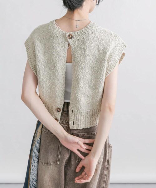 KBF（ケイビーエフ）の「ブークレニットベスト（ニット/セーター・レディース・L.GREIGE/PINK/BROWN・one）」の18枚目の写真