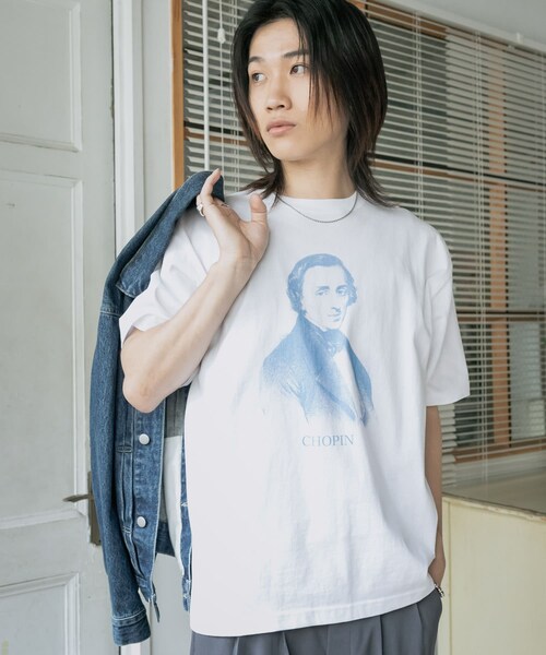 SENSE OF PLACE by URBAN RESEARCH(センスオブプレイスバイアーバンリサーチ)の「ヴィンテージライクTシャツ(ショパン)(Tシャツ/カットソー・メンズ・WHITE/MINT・M/L)」の4枚目の写真