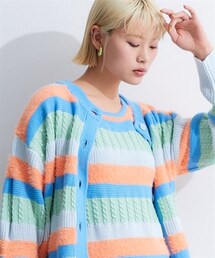 TTOL | カラーボーダーニットカーディガン(カーディガン/ボレロ)
