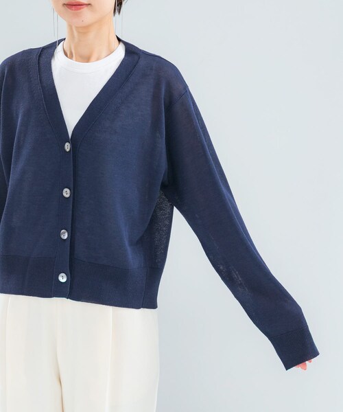 URBAN RESEARCH ROSSO（アーバンリサーチロッソ）の「リネン混セミシアーカーディガン（カーディガン/ボレロ・レディース・PEACH/NAVY/L.GRAY・Free）」の16枚目の写真