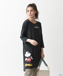 nissen | 大きいサイズゆるシルエット七分袖プリントチュニック／ディズニー(チュニック)