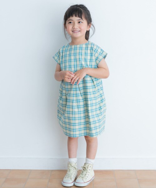 URBAN RESEARCH DOORS（アーバンリサーチドアーズ）の「カラーチェックワンピース(KIDS)（ワンピース・キッズ・BLUE/AZUKI・105/120/135）」の17枚目の写真