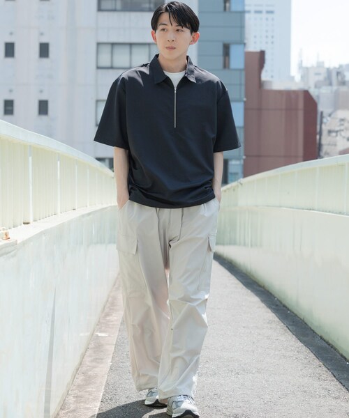 ITEMS URBANRESEARCH（アイテムズ アーバンリサーチ）の「『UVカット』クールタッチナイロン ハーフジップ プルオーバーシャツ（シャツ/ブラウス・メンズ・BLK/OFF/KHK・M/L）」の15枚目の写真