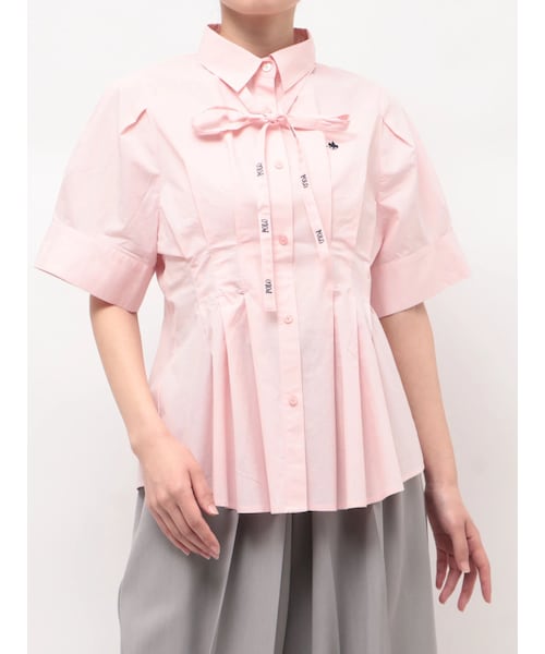 TONAL(トーナル)の「【POLO BCS】タイ付ボリュームスリーブシャツ(シャツ/ブラウス・レディース・オフホワイト/ブラック/ピンク/ブルー・M)」の10枚目の写真