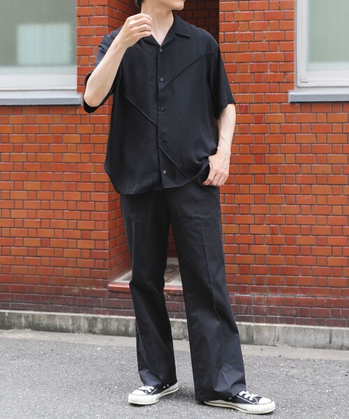ITEMS URBANRESEARCH(アイテムズ アーバンリサーチ)の「パネルピンタックオープンカラー半袖シャツ(シャツ/ブラウス・メンズ・OFF/BLK・M/L)」の21枚目の写真