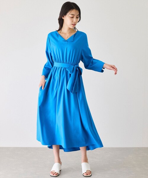 Jayro（ジャイロ）の「ウエストギャザーワンピース（ワンピース・レディース・グリーン/ネイビー/ブルー/ローズピンク・F）」の16枚目の写真