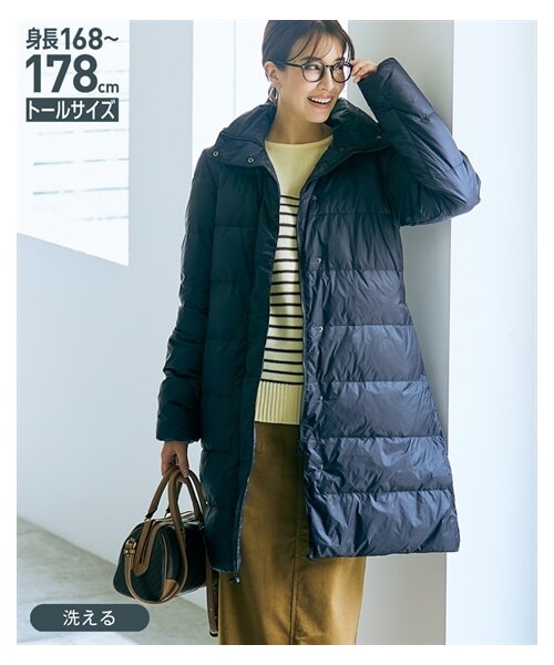 nissen（ニッセン）の「高身長　洗えるダウンロングコート（はっ水加工）（トールサイズ）（ダウンジャケット/コート・レディース・カーキ/モカベージュ/黒・MTT/LTT/LLTT/3LTT/4LTT/5LTT）」の6枚目の写真