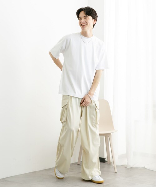 SENSE OF PLACE by URBAN RESEARCH(センスオブプレイスバイアーバンリサーチ)の「コットンスムースショートスリーブTシャツ(Tシャツ/カットソー・メンズ・WHITE/BLUE/BEIGE/BLACK・M/L)」の14枚目の写真