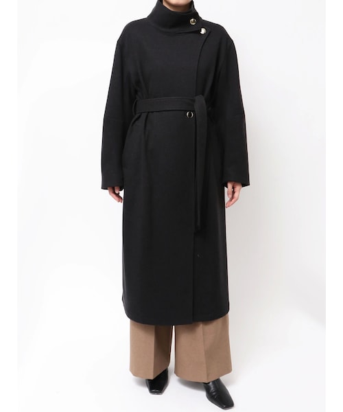 LAGUNAMOON（ラグナムーン）の「ウールジャージスタンドカラーコート（チェスターコート・レディース・チャコールグレー/ライトグリーン/ブラウン・S/M）」の2枚目の写真