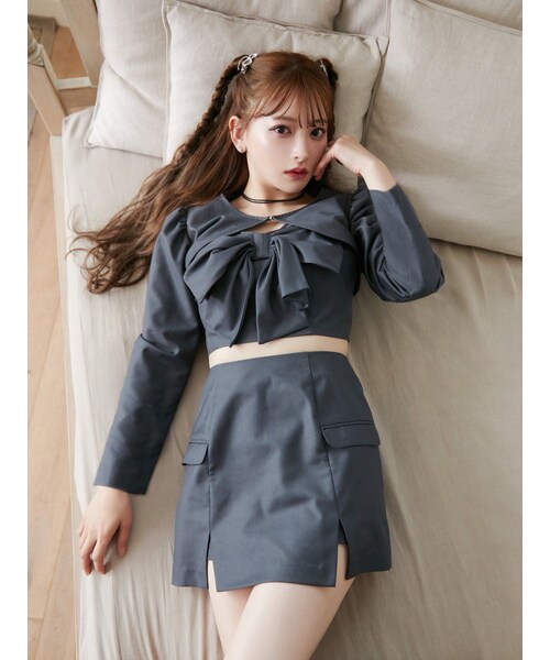 EATME（イートミー）の「リボンスリーピースセットアップ（セットアップ・レディース・グレー/ピンク/ブルー・F）」の17枚目の写真