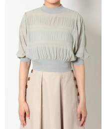 MERCURYDUO | キャミ付シアーマジョリカプリーツコンパクトニット(ニット/セーター)