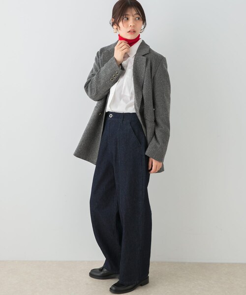 URBAN RESEARCH ROSSO（アーバンリサーチロッソ）の「F by ROSSO　カーブフォルムデニムパンツ（デニムパンツ・レディース・NAVY/BROWN・36/38）」の16枚目の写真