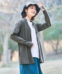 nissen | 大きいサイズ着る虫よけ指穴付きロング丈カーディガン（ＵＶカット・抗菌防臭）(カーディガン/ボレロ)