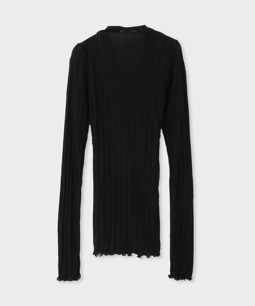 ROPE'(ロペ)の「【HAKUJI(ハクジ)】WIDE RIB LAYERED LS PO|レイヤード長袖カットソー(Tシャツ/カットソー・レディース・ブラック/ホワイト・F)」の5枚目の写真