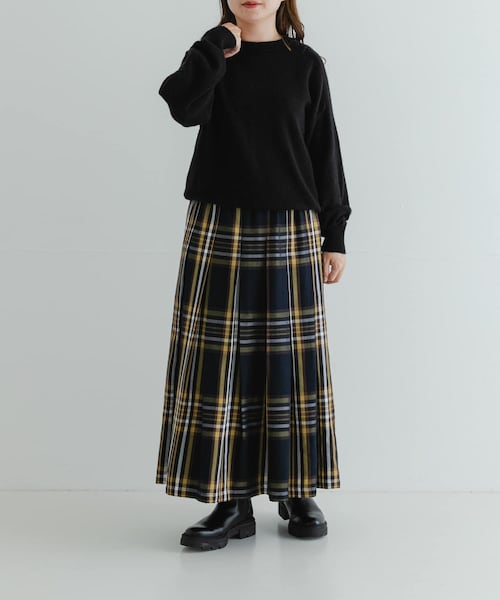 URBAN RESEARCH Sonny Label（アーバンリサーチサニーレーベル）の「タックチェックイージースカート（スカート・レディース・ブラック系/イエロー系/ブラウン系・36/38）」の19枚目の写真