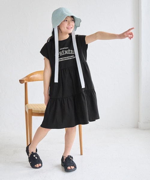 ROPE' PICNIC（ロペピクニック）の「【KIDS/キッズ】ロゴティアードカットソーワンピース（ワンピース・キッズ・ブラック/ピンク・L/M/S）」の10枚目の写真