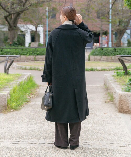 ITEMS URBANRESEARCH（アイテムズ アーバンリサーチ）の「尾州ウールスタンドカラーコート（テーラードジャケット・レディース・G.BEG/BLK/CHK・Free）」の19枚目の写真