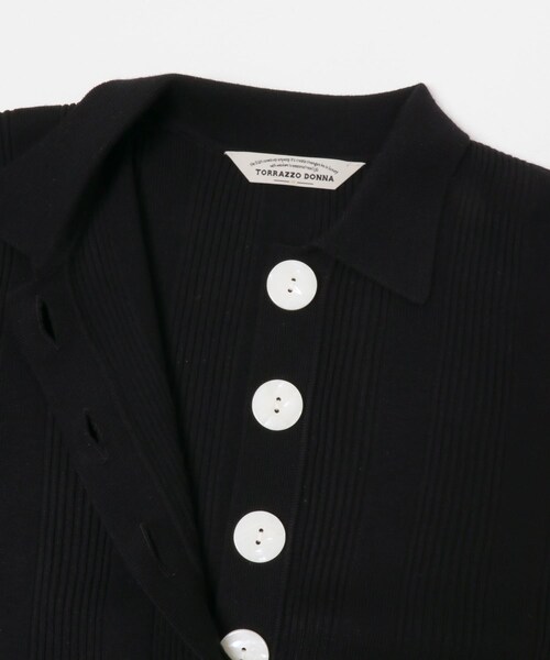 URBAN RESEARCH ROSSO（アーバンリサーチロッソ）の「Torrazzo Donna　Rib Knit Polo Shirt（ニット/セーター・レディース・BLACK/BEIGE/GRAY・Free）」の6枚目の写真