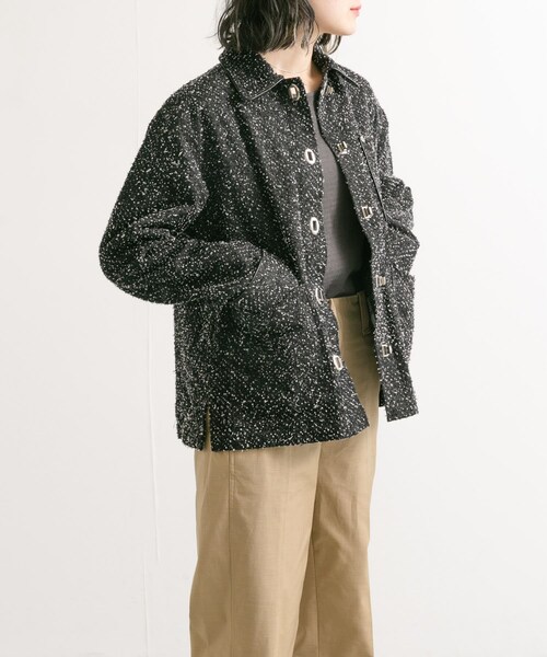 URBAN RESEARCH DOORS(アーバンリサーチドアーズ)の「tiit tokyo nep denim shirts(テーラードジャケット・レディース・black・38)」の1枚目の写真