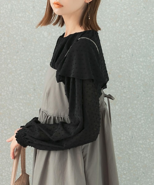 URBAN RESEARCH ROSSO（アーバンリサーチロッソ）の「ジャガードケープブラウス（シャツ/ブラウス・レディース・off/camel/black・FREE）」の12枚目の写真