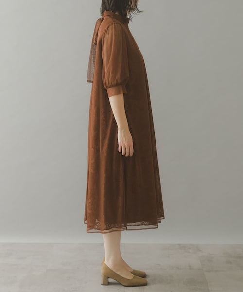 URBAN RESEARCH ROSSO（アーバンリサーチロッソ）の「kaene　チュールレースAラインドレス（ワンピース・レディース・yellow/brown・FREE）」の11枚目の写真