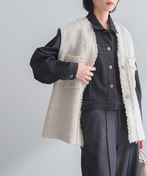 URBAN RESEARCH ROSSO（アーバンリサーチロッソ）の「デニムドルマンジャケット（デニムジャケット・レディース・WHITE/INDIGO・Free）」の19枚目の写真