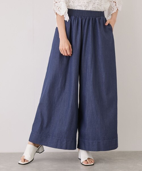 Jayro(ジャイロ)の「スラブデニムロングワイドパンツ(デニムパンツ・レディース・ブラック/チャコール/ネイビー/ブルー系・M)」の5枚目の写真