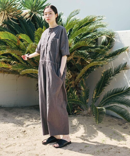 かぐれ（カグレ）の「『2サイズ展開』ワイドオールインワン（つなぎ/オールインワン・レディース・SANDBEIGE/CHARCOAL・0/1）」の14枚目の写真