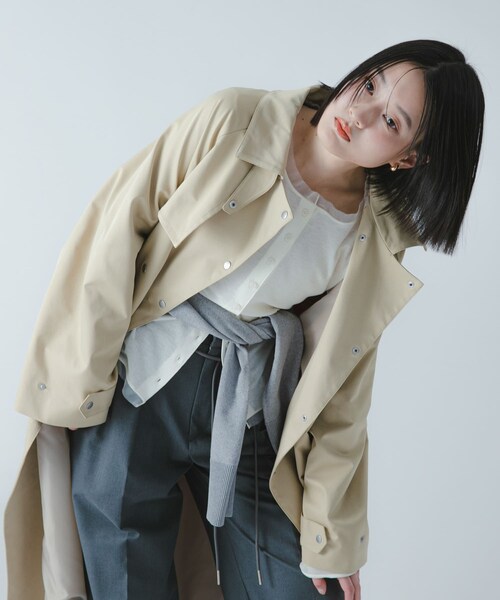 SENSE OF PLACE by URBAN RESEARCH（センスオブプレイスバイアーバンリサーチ）の「『撥水/防花粉』SKINProofトレンチコート（ステンカラーコート・レディース・CHARCOAL/BEIGE・One）」の18枚目の写真