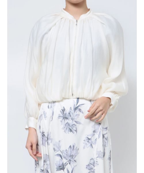 MERCURYDUO（マーキュリーデュオ）の「ボリュームスリーブショートブルゾン（ブルゾン・レディース・オフホワイト/ライトグレー・F）」の5枚目の写真