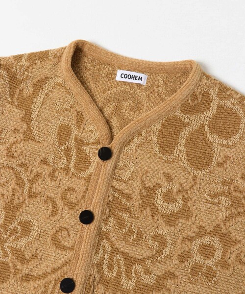 THE GOODLAND MARKET（ザグッドランドマーケット）の「米富繊維　GOBELIN JACQUARD KNIT JACKET（カーディガン/ボレロ・レディース・BROWN/BEIGE・FREE）」の7枚目の写真