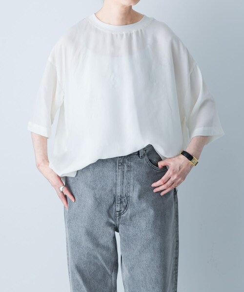 かぐれ（カグレ）の「キュプラプルオーバー（Tシャツ/カットソー・レディース・IVORY/NAVY/CHARCOAL・FREE）」の4枚目の写真