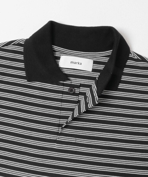 URBAN RESEARCH DOORS（アーバンリサーチドアーズ）の「marka　ONE BUTTON T-SHIRTS SHORT-SLEEVE（ポロシャツ・メンズ・B.BORDER/BLACK・1/2）」の5枚目の写真