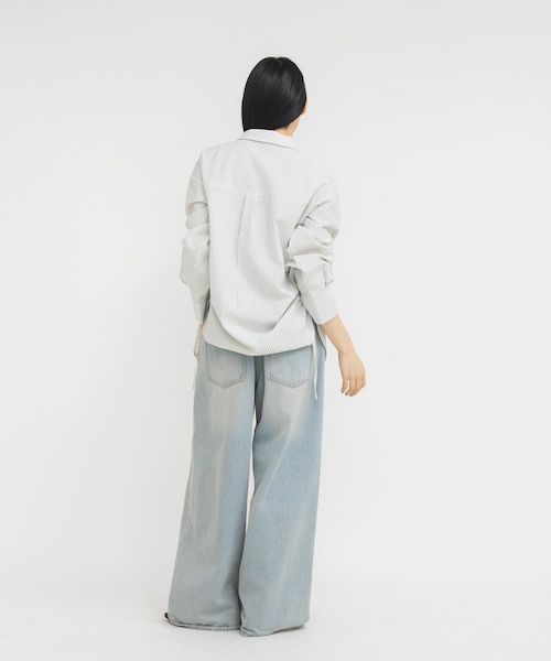 KBF(ケイビーエフ)の「サイドドロストサッカーシャツ(シャツ/ブラウス・レディース・IVO×BLUE/BEIGE×BLK/BLUE×OFF・One)」の10枚目の写真