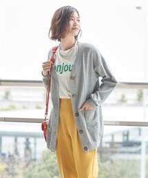 SMILE LAND | 大きいサイズ洗濯機で洗えてハンガー干しできるちくちくしにくい綿混ニットＶ首ロング丈ゆるカーディガン（毛玉防止）(カーディガン/ボレロ)