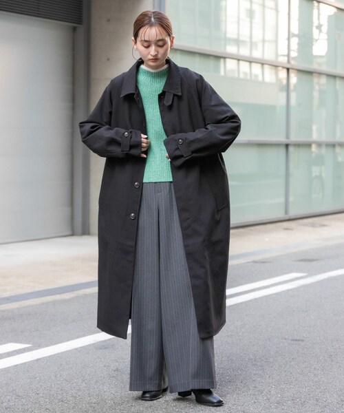 SENSE OF PLACE by URBAN RESEARCH（センスオブプレイスバイアーバンリサーチ）の「『ユニセックス』バルマカーンルーズコート（ステンカラーコート・メンズ・BLACK/BROWN/BLUE・M/L）」の8枚目の写真