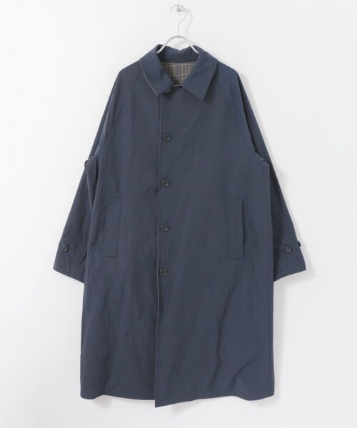 URBAN RESEARCH Sonny Label（アーバンリサーチサニーレーベル）の「チェックリバーシブルオーバーコート（ステンカラーコート・メンズ・ベージュ/ネイビー・M/L）」の9枚目の写真