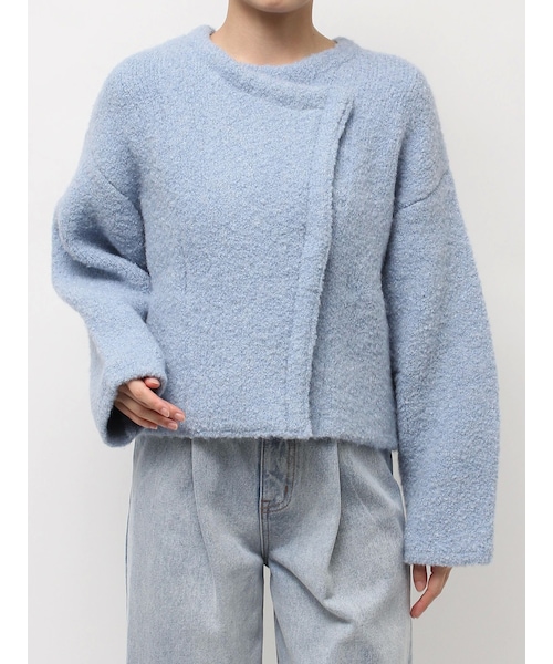 LAGUNAMOON（ラグナムーン）の「セッケツニットボアブルゾン（ブルゾン・レディース・アイボリー/ブルー/ブラウン・F）」の6枚目の写真