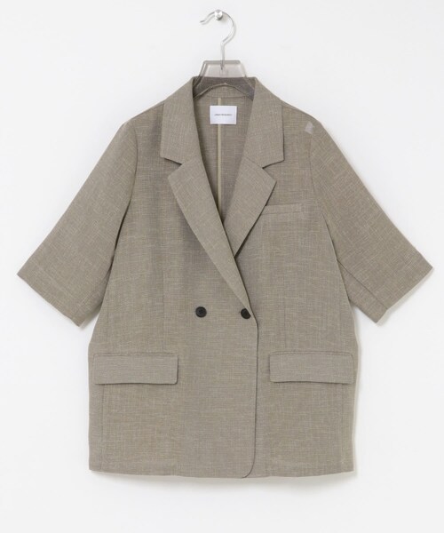 URBAN RESEARCH(アーバンリサーチ)の「シアーメッシュハーフスリーブジャケット(テーラードジャケット・レディース・BEIGE/D.NAVY・Free)」の12枚目の写真