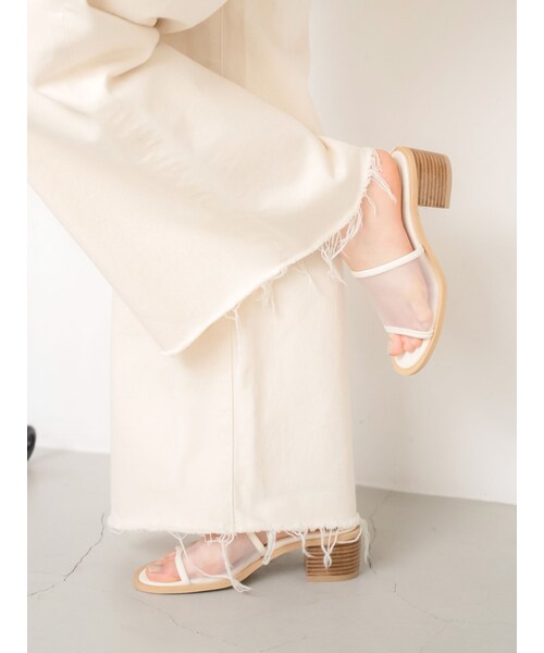 Ungrid（アングリッド）の「メッシュヒールサンダル（サンダル・レディース・オフホワイト/ブラック・S/M/L）」の5枚目の写真