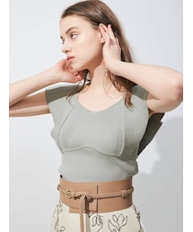 MERCURYDUO | ビスチェ風2WAYラッフルコンパクトニット(ニット/セーター)